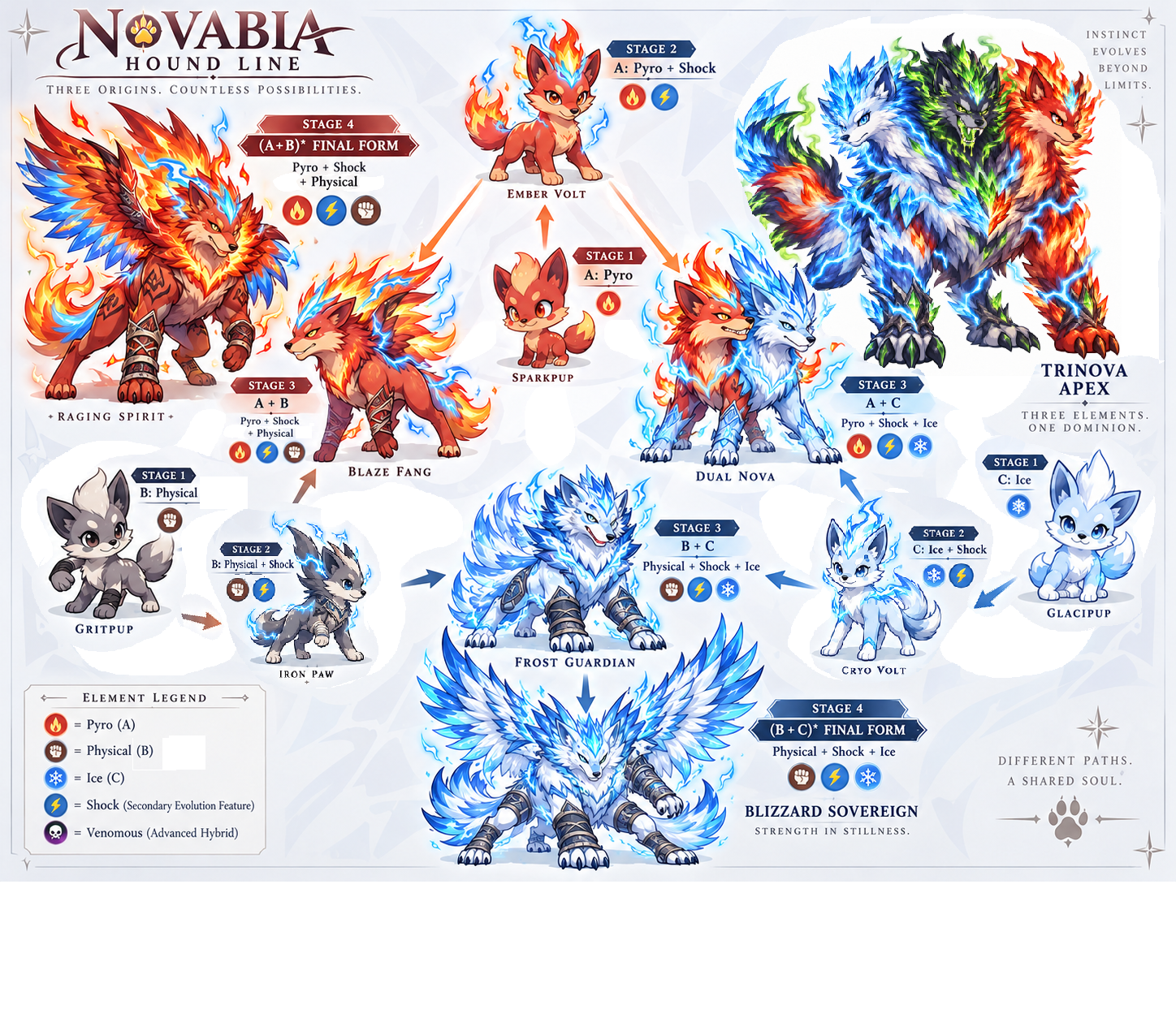 Full Hound Line evolution sheet